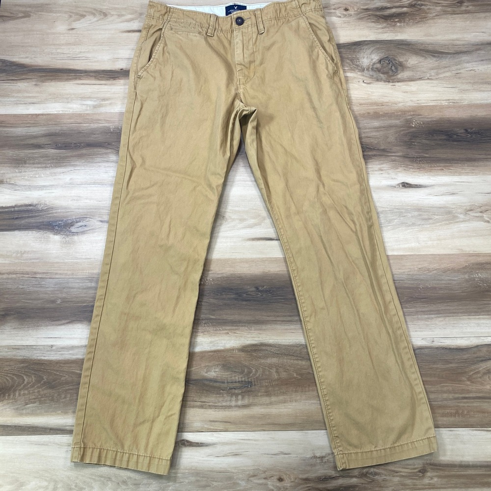 American Eagle Chino Pants Men 32x34 Heritage Cotton Original Straight Khaki Tan
